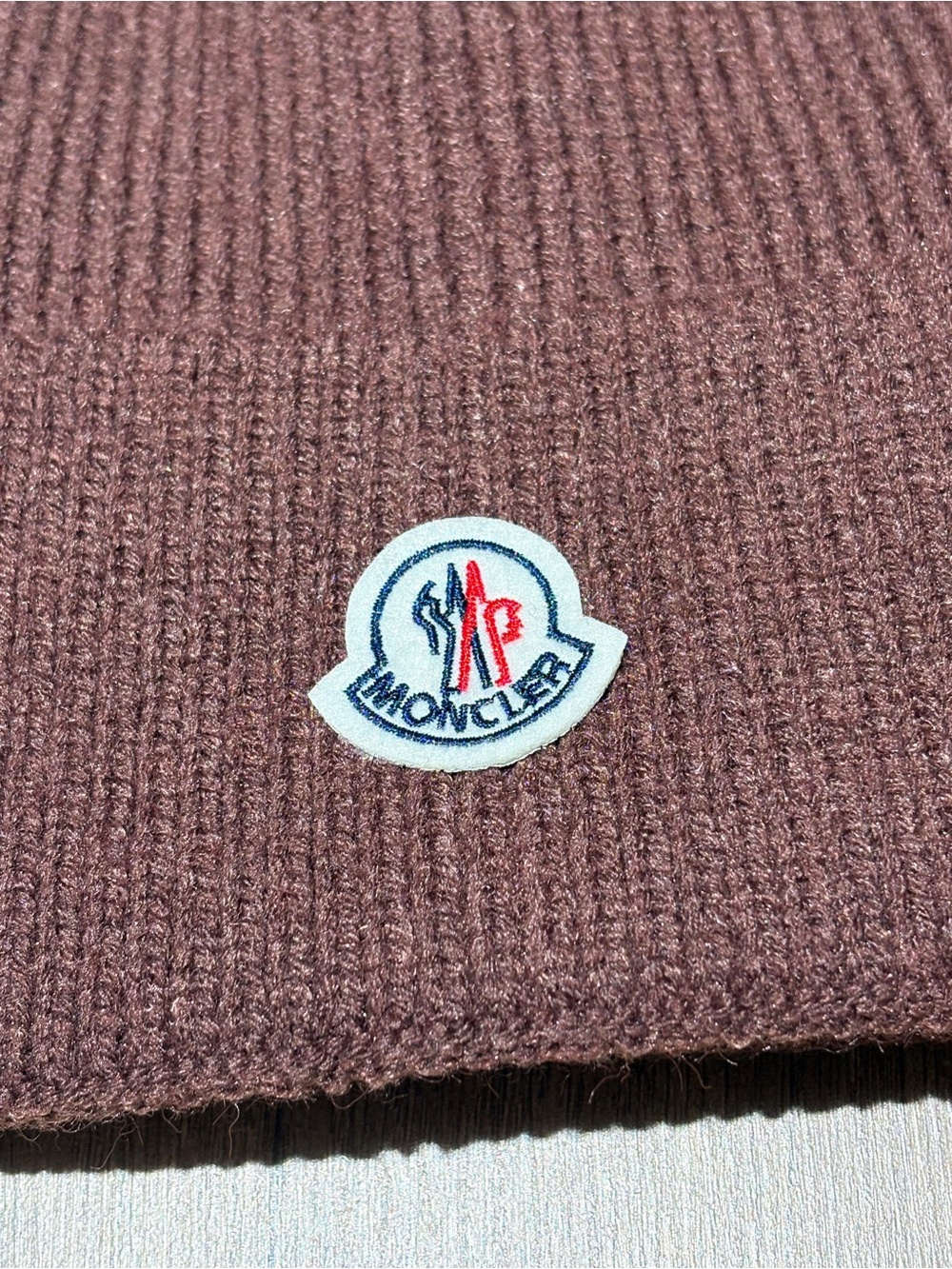 Moncler Brown Wool Knit Beanie Hat One Size New with Tags - Picture 2 of 8